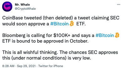Coinbase删除引发市场猜测SEC或批准比特币ETF的推文