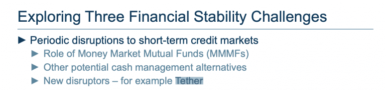 美联储官员称 Tether 是对金融稳定的“挑战”