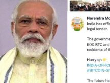 Internet rumors that India accepts Bitcoin as fiat currency? The reason is that Prime Minister Modi's Twitter account has been hacked.