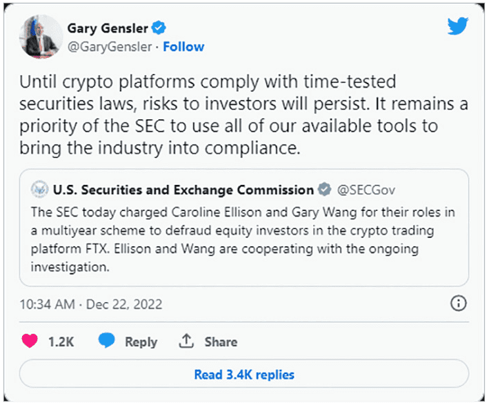 SEC 主席 Gary Gensler 誓言打击不合规的加密公司