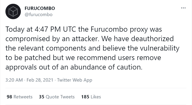 可避天灾，难免人祸 —— Furucombo 被黑分析