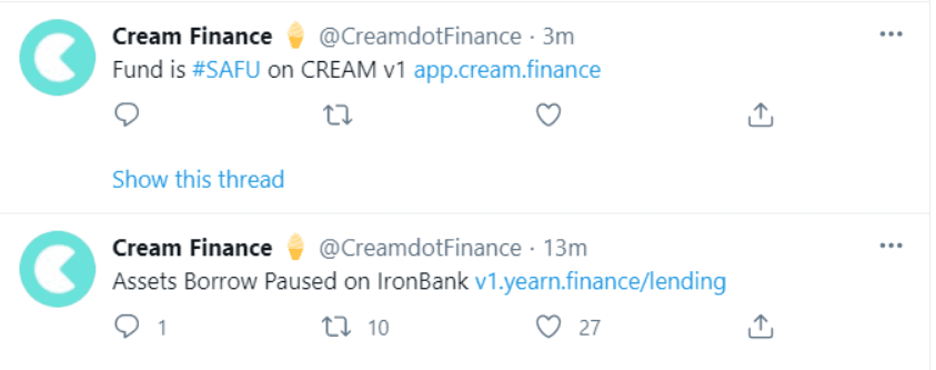 Cream Finance被盗3750万美元，糙快猛的DeFi开发方式弊端初显