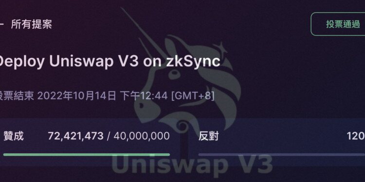 Uniswap V3通过部署zkSync2.0提案！ConsenSys推第二版zkEVM规范