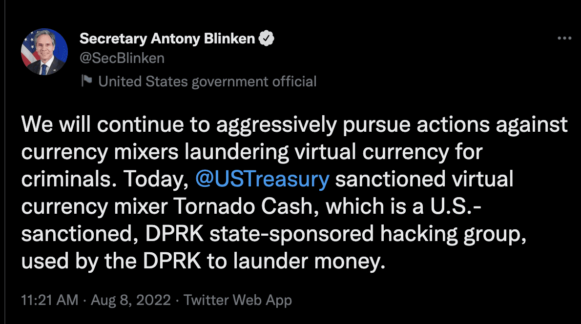 上半年超11亿美元转入混币Tornado 隐私匿名币恐遭美国制裁