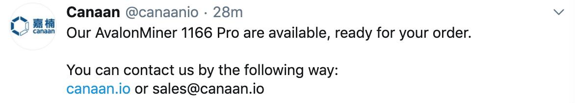 Canaan's new Avalon 1166Pro miner is available to order