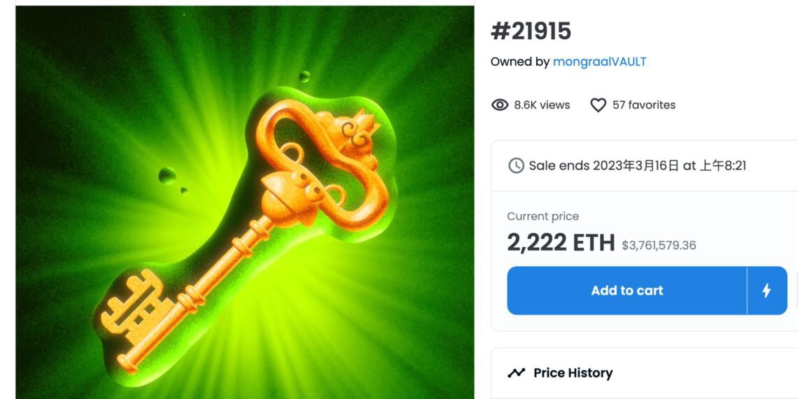 无聊猿游戏Dookey Dash冠军将获吉米钥匙NFT！标售2222ETH