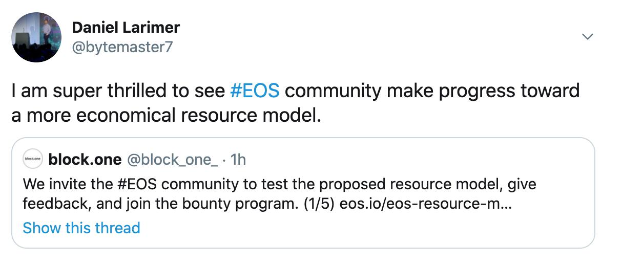 Block.one已邀请EOS社区来测试资源模型