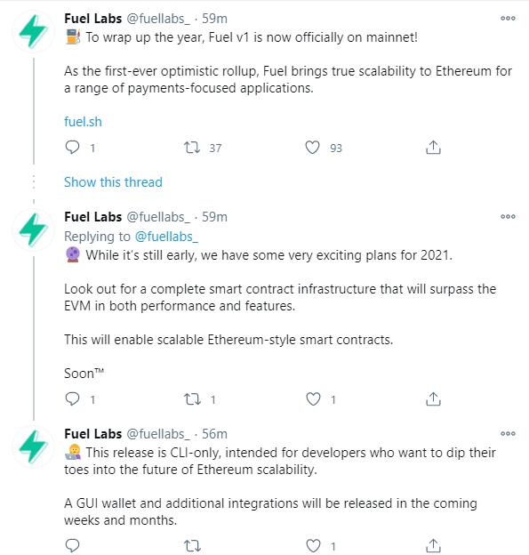 以太坊侧链Fuelv1正式上线主网