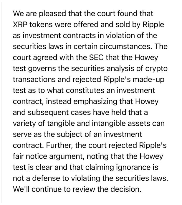 Ripple短暂胜诉 XRP代币不是证券？