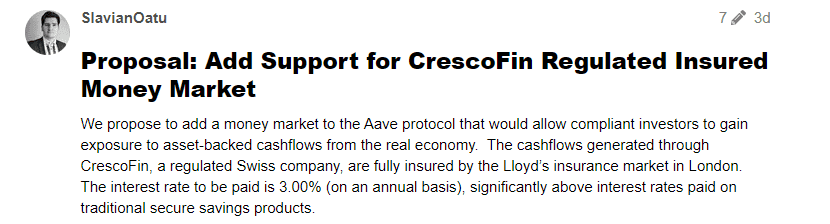 CrescoFin计划在Aave新增货币市场，吸引机构投资者进入DeFi领域