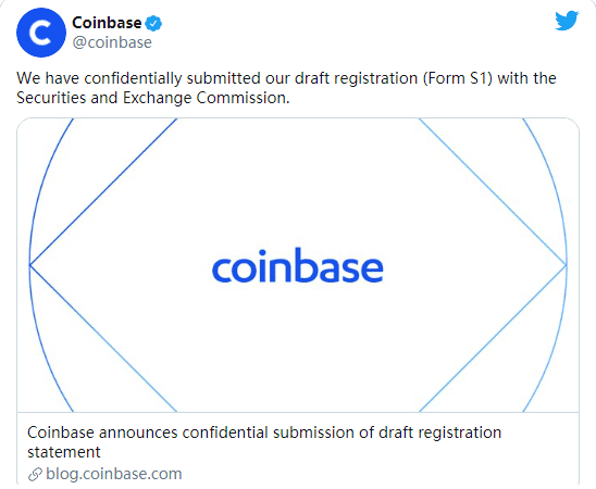 什么？Coinbase要准备上市了？