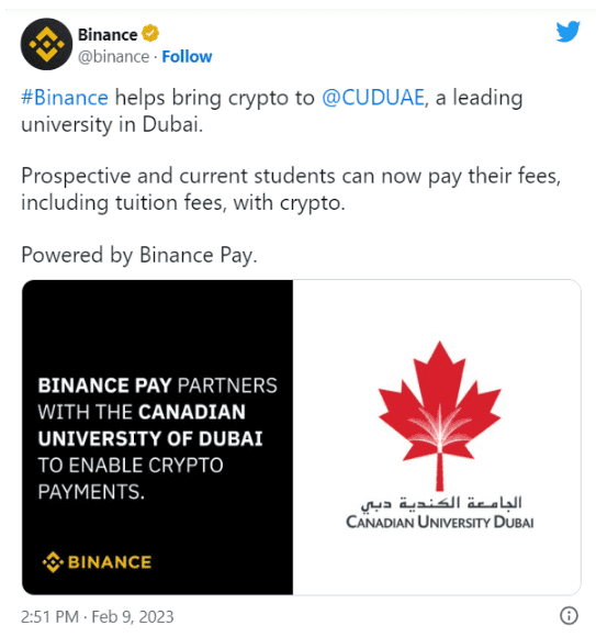迪拜大学 CUD 拥抱加密支付