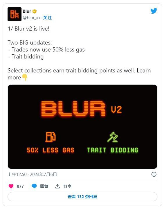Blur 推出 Blur V2：将 Gas 成本削减 50% 以增强 NFT 交易