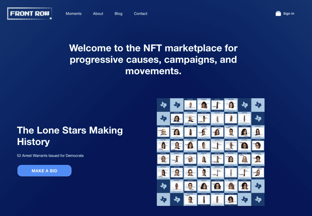 美国德州民主党推出首个政治NFT市场