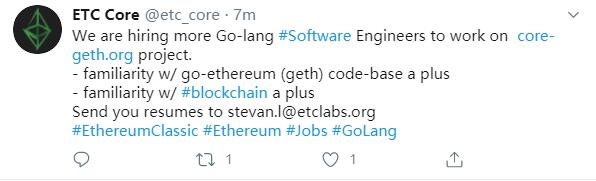 ETCCore正为Core-Geth项目招聘更多的工程师