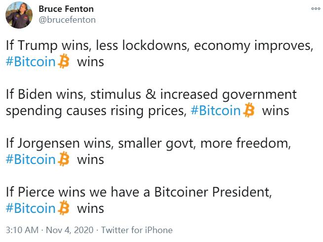 比特币基金会董事会成员:无论谁当选美国总统都利好比特币