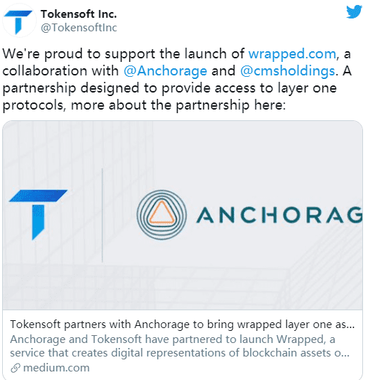 Anchorage与Tokensoft推出抵押版合成资产发行服务「Wrapped」，支持各类加密资产进入以太坊DeFi世界