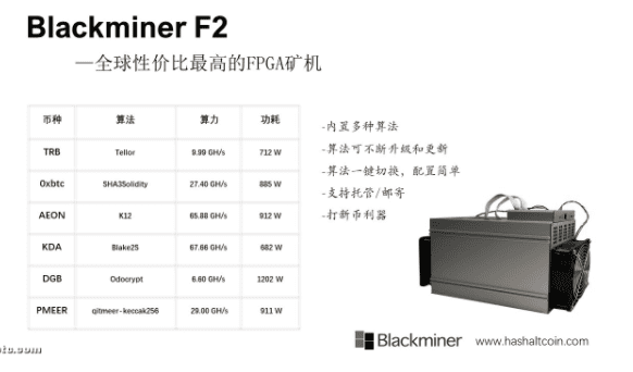 多算法挖矿 FPGA 矿机 Blackminer F2