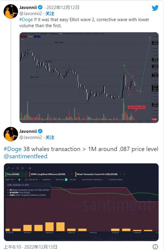 狗狗币 ($DOGE) 鲸鱼交易在关键价格水平飙升
