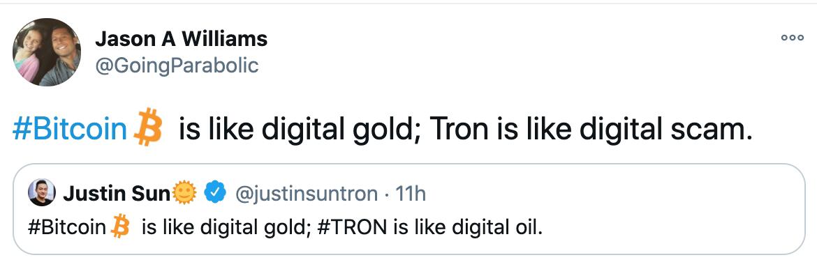 摩根溪联合创始人称Tron像是数字骗局
