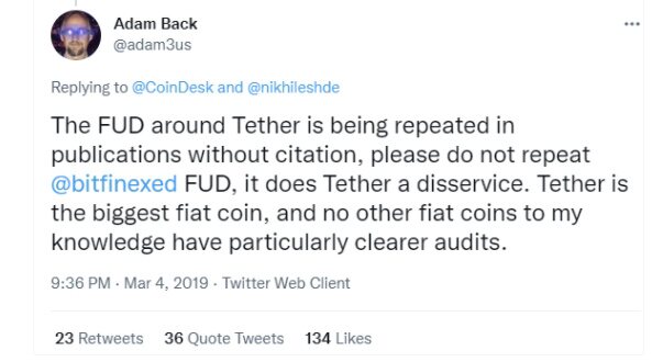 Tether 首席执行官删除Twitter账户，其系统性风险再引争议