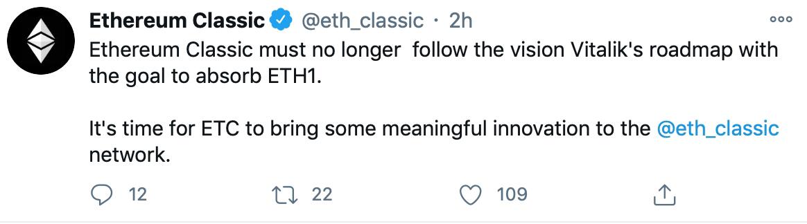 EthereumClassic：ETC不以学习ETH1为目标，将带来创新