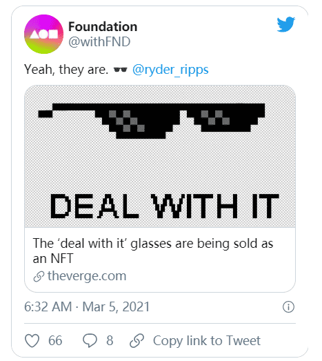 NFT 艺术品 Nyan Dogecoin 以 45 ETH 的高价售出，价值约 6.9 万美元