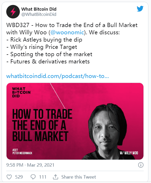 Willy Woo：现在卖掉比特币 你疯了吗？