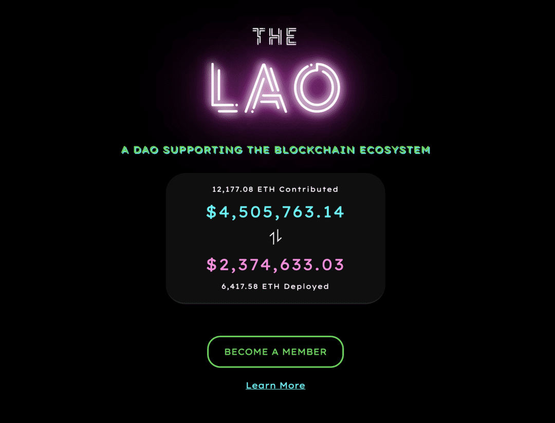 一文了然 The LAO：互联网原生「硅谷」的雄心，社区资助版图