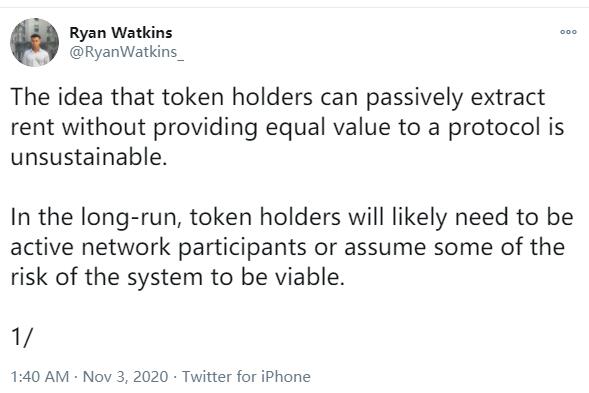 Messari研究员:代币持有者需保持活跃或承担风险协议需给利益相关者充分奖励