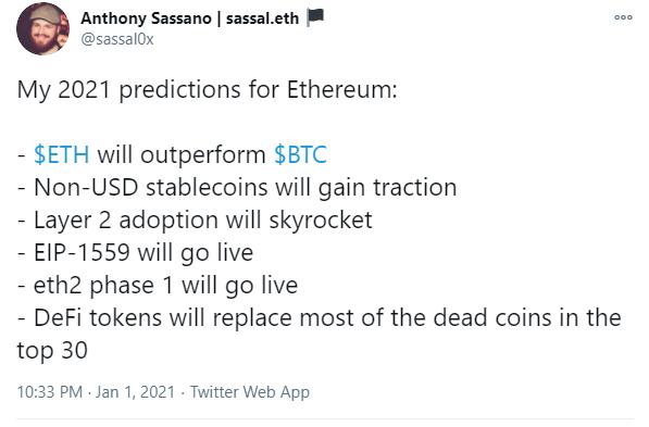 EthHub co-founder: ETH will enter BTC in 2021