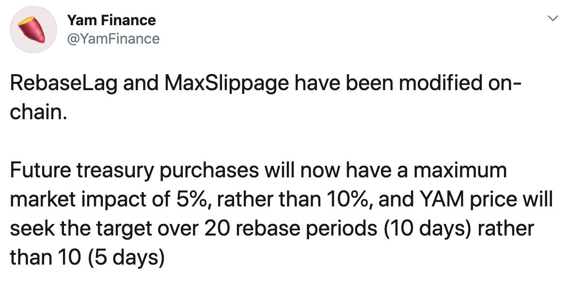 The banalities of the MaxSlippage and RebaseLag protocol have been corrected.