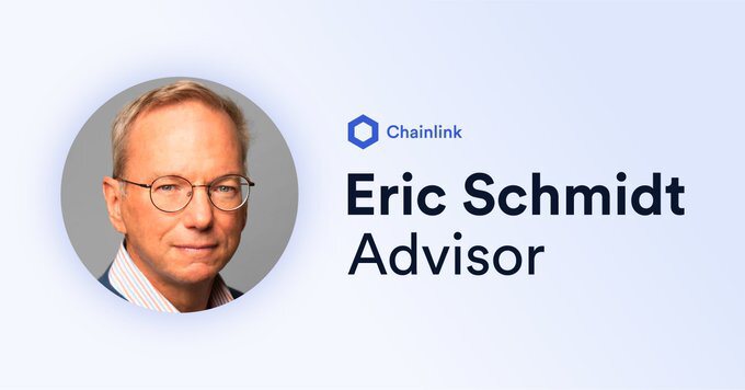 前谷歌执行长Eric Schmidt成Chainlink战略顾问 LINK反弹近三成