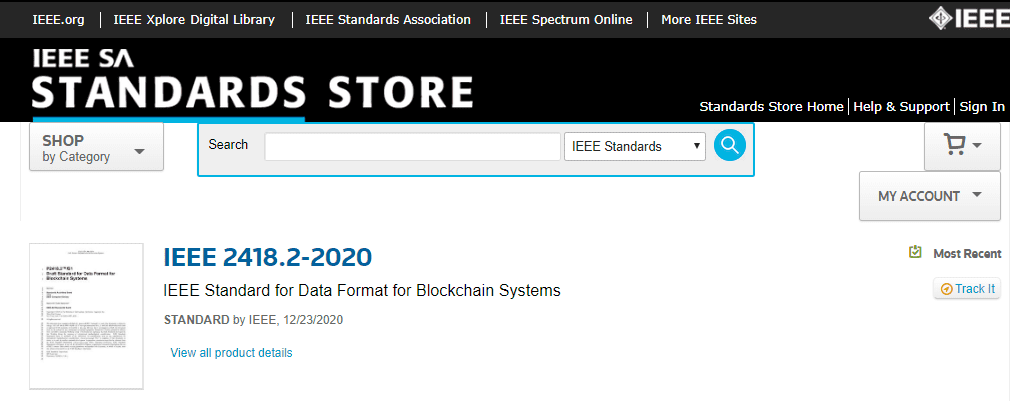 首个IEEE区块链国际标准发布：IEEE 2418.2-2020